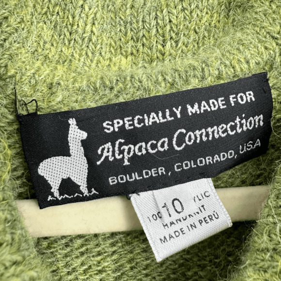 Alpaca Connection Kids Knit Sweater Cost Button Up Girls Size 10 Green Soft - Picture 3 of 8